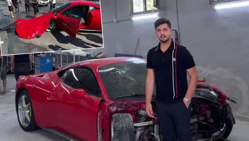 15 Milyonluk Ferrari, 1 Dakika İçinde Hurdaya Döndü!